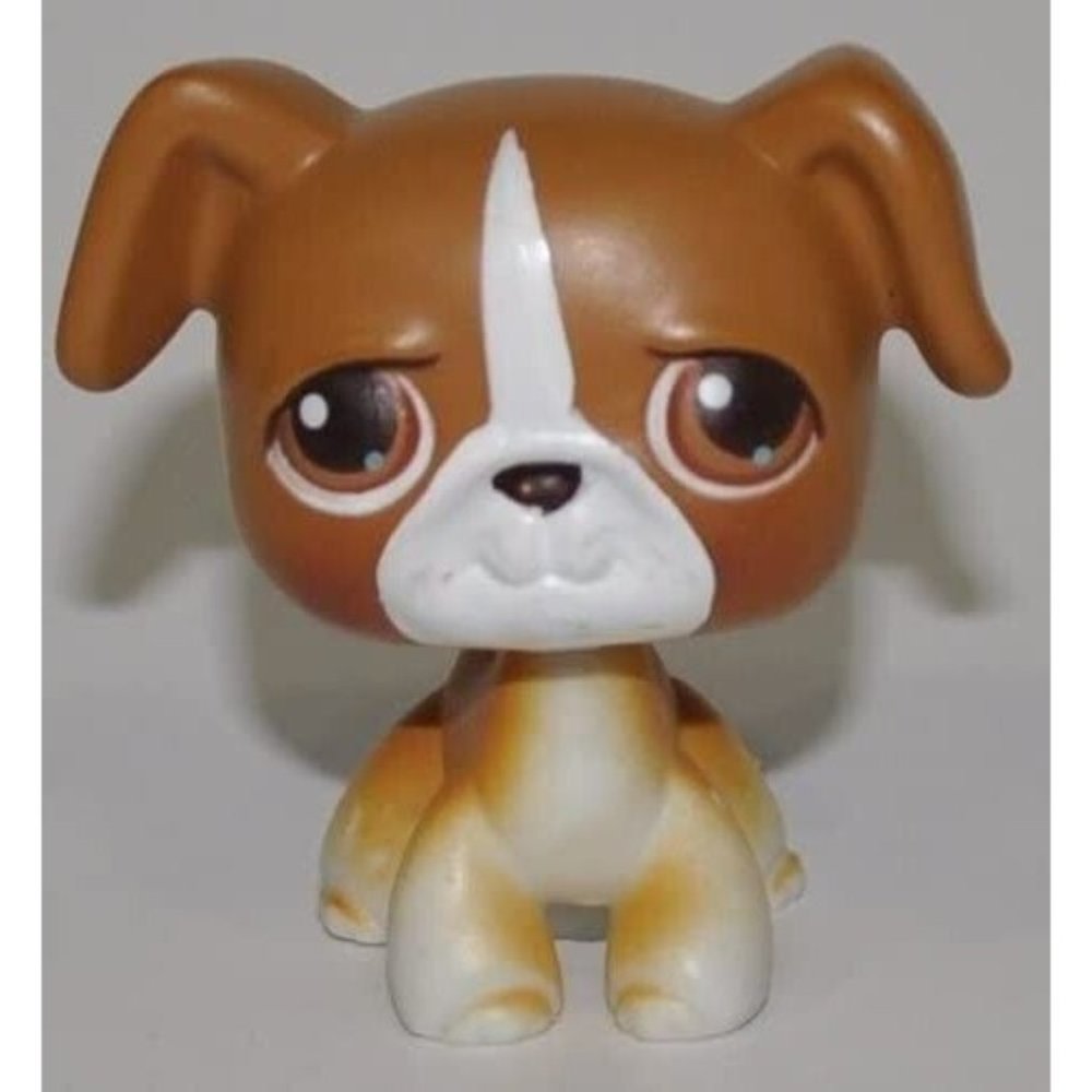 Littlest‎ Pet Shop LPS Boxer Dog #25 Puppy Figure Brown 25 Cake Topper Cupcake